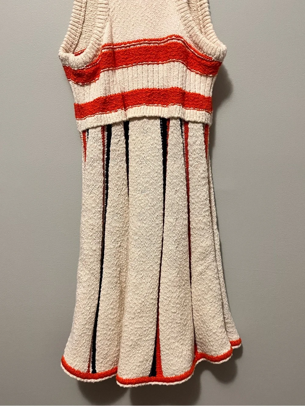 Anthropologie Vintage-Inspired Cream Knit Fit & Flare Mini Dress - Picture 13 of 16
